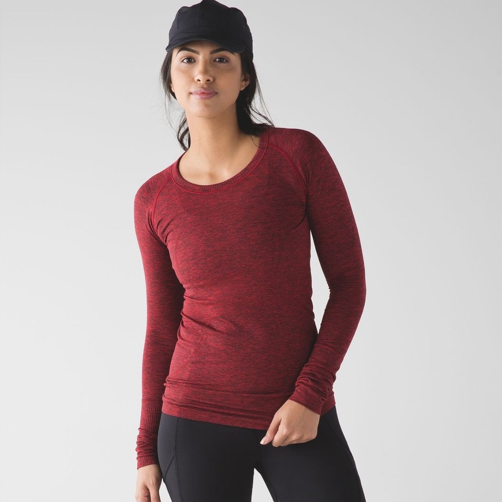 Lululemon Swiftly Tech Long-Sleeve Shirt in Maroon